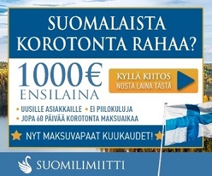 Suomilimiitti toi Suomeen ensimmäisen pikavipin ilmaiseksi 10 - 1000 euroa heti netistä!