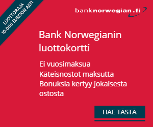 Norwegian pankin Visa luottokortilla kerrytät bonuksia kaikista ostoistasi