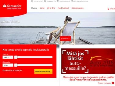 Santander pankkilainan saa edullisesti verkossa.
