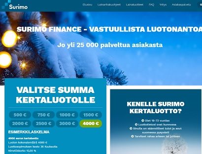 Surimo Finance - se vastuullinen pikavipinantajapaikka, joka maksaa rahat heti tilille!